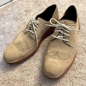 Cole Hann Tan Suede Oxfords